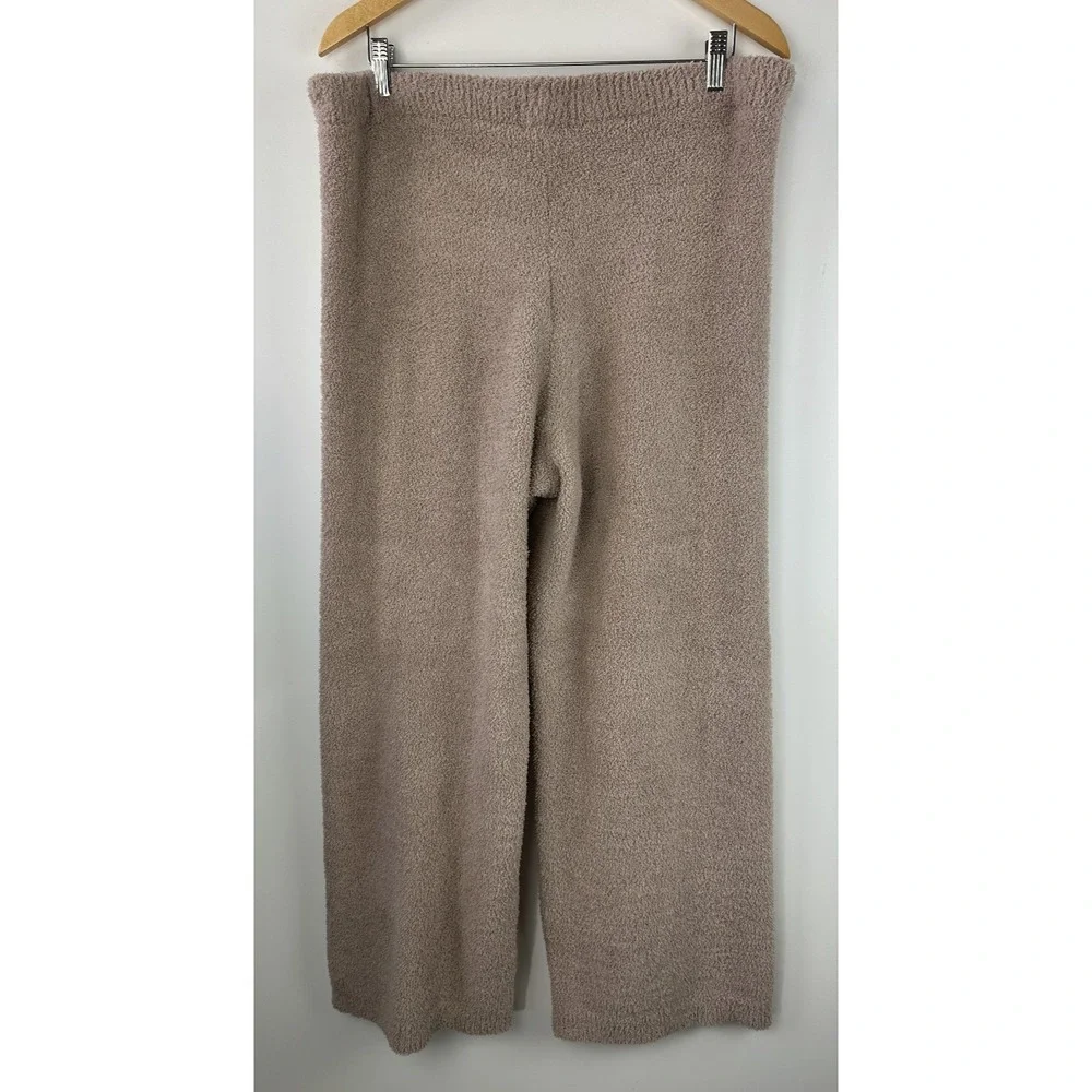 Softies Cozy Teddy Reverse Seam Crew Neck LS Top Pants Lounge Set Brown Size XL - Picture 9 of 16